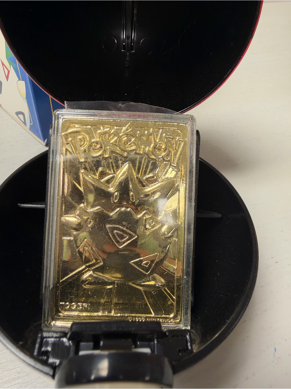 Pokemon Gold Togeppi Display Card with Black Case